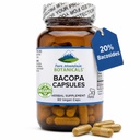Pure Mountain Botanicals Bacopa Monnieri Capsules - Vegan Caps with Organic Bacopa & Standardized Bacopa Extract Suplemento
