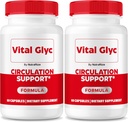 (2 Pack) Vital Glyc Capsules - Official Blood Support Formula, Vital Glyc Blood Vessel Cleaner, Vital Glyc Glyco Optimizer Pills, Supports Overall Health & Wellness, Vital Glyc Powder (120 Capsules)