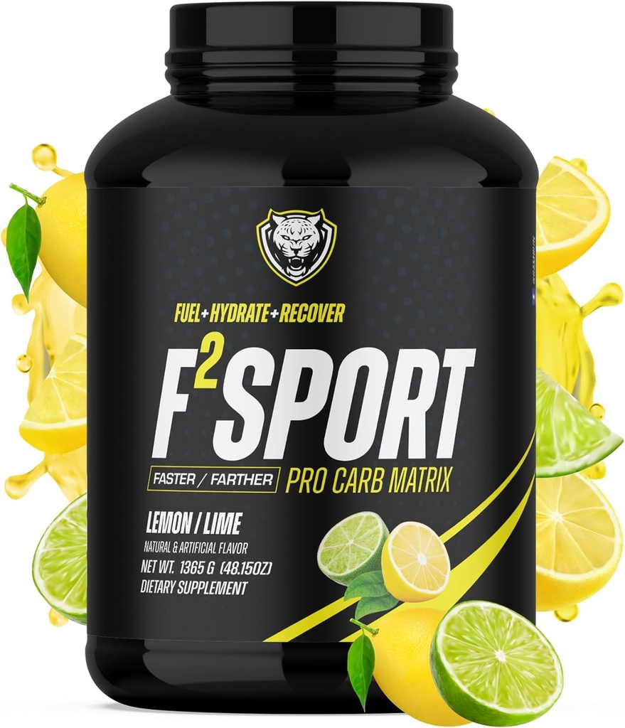 6AM Run F2 Sport Pro Endurance Fuel – Cluster Dextrin® Carb Matriz con electrolitos para correr, entrenamiento &amp; recuperación (50 servidumbres, Lemon Lime)