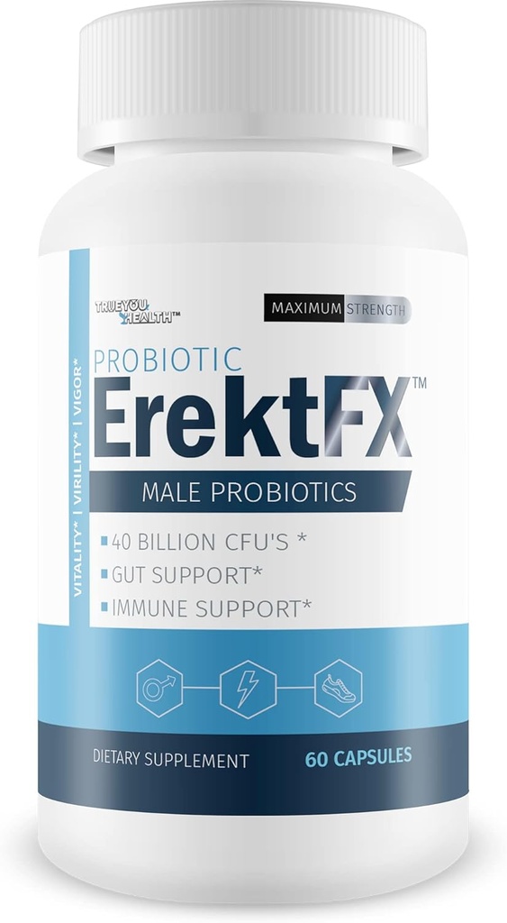 Probiotic ErektFx - Male Probiotics - Lift Your Gut Health to Support Your Overall Mind & Body - Over 40 Billion CFU’s of Probiotics Formulated for Men - Support Improved Overall Health