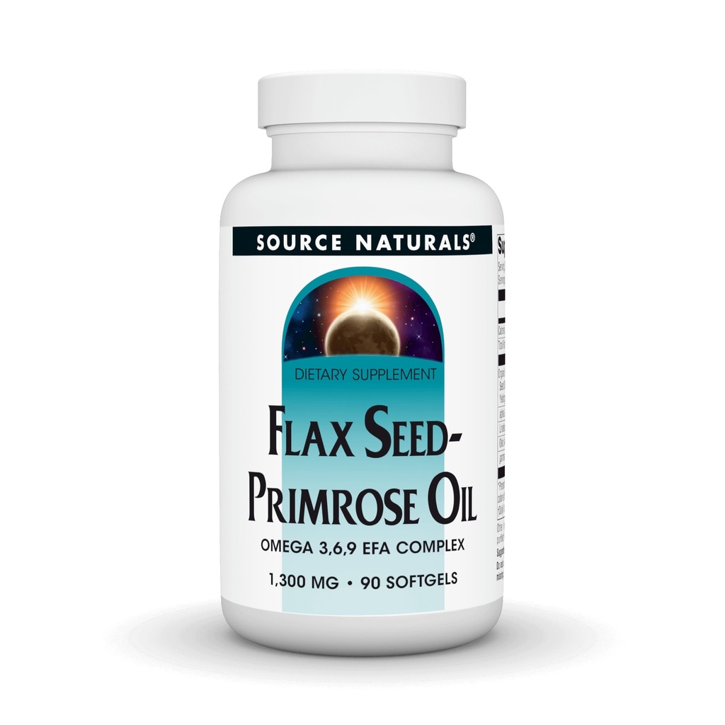 Source Naturals Flax Seed-Primrose Oil, Omega 3,6,9 EFA Complex, 1300mg - 90 Softgels