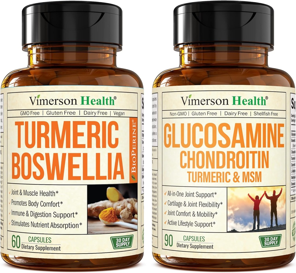 Suplemento de la Curcumina Turmérica con Boswellia Serrata Extracto " Glucosamine Chondroitin MSM y Suplemento Turmérico