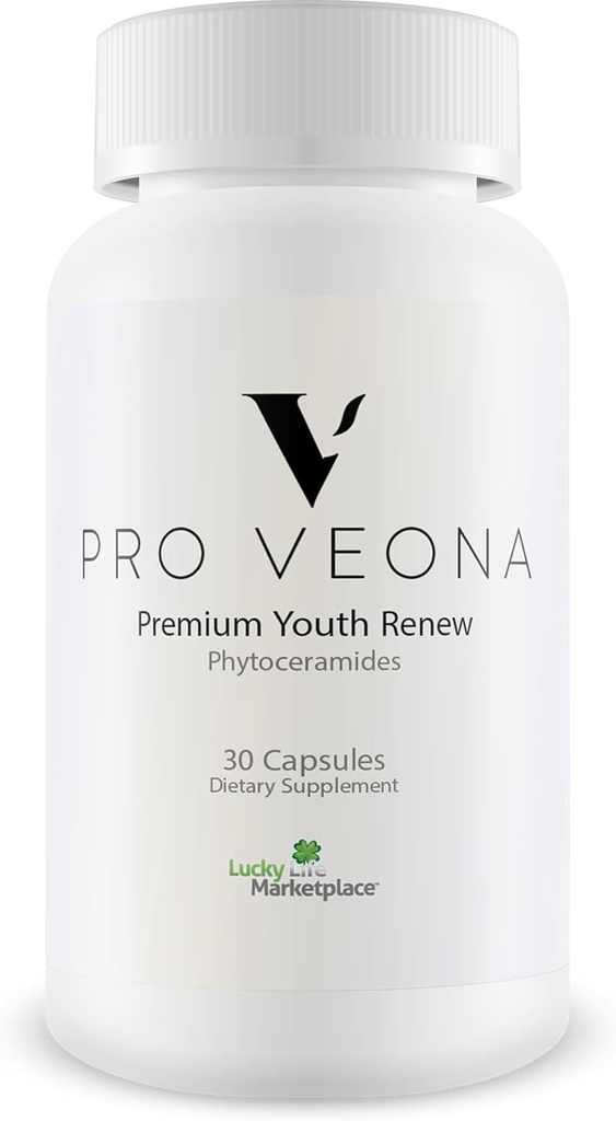 Pro Veona Phytoceramides - Premium Phytoceramides Suplemento con Vitaminas Esenciales - Apoyo Younger Look Healthy Skin - Ayuda a reducir la piel seca y mejorar la hidratación - Promover la producción de colágeno