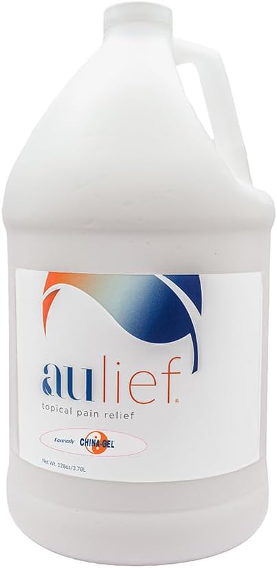China-Gel Aulief Pain Relief Cream Arthritis & Muscle Rub for Sore Muscles & Joint Pain, Neck, Knee & Back Aches, Premium Dye-Free White Topical Gel, 128 oz Bottle
