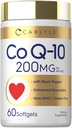 Carlyle CoQ10 200mg Softgels Silencio 60 Conde Silencio con Black Pepper Silencio Enhanced Absorption ← Non-GMO, Gluten Free Supplement