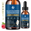 (2 Pack) Glucosamine Chondroitin MSM Liquid Drops, High Absorption, Antioxidant, Immune, Bone Support, MSM Supplement for Men & Women, Vegan, Sugar-Free, Raspberry Flavor, 1 Fl Oz