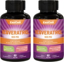Resveratrol 600 mg, Trans-Resveratrol Supplement, Antioxidant Health Aging Support - 120 Capsules
