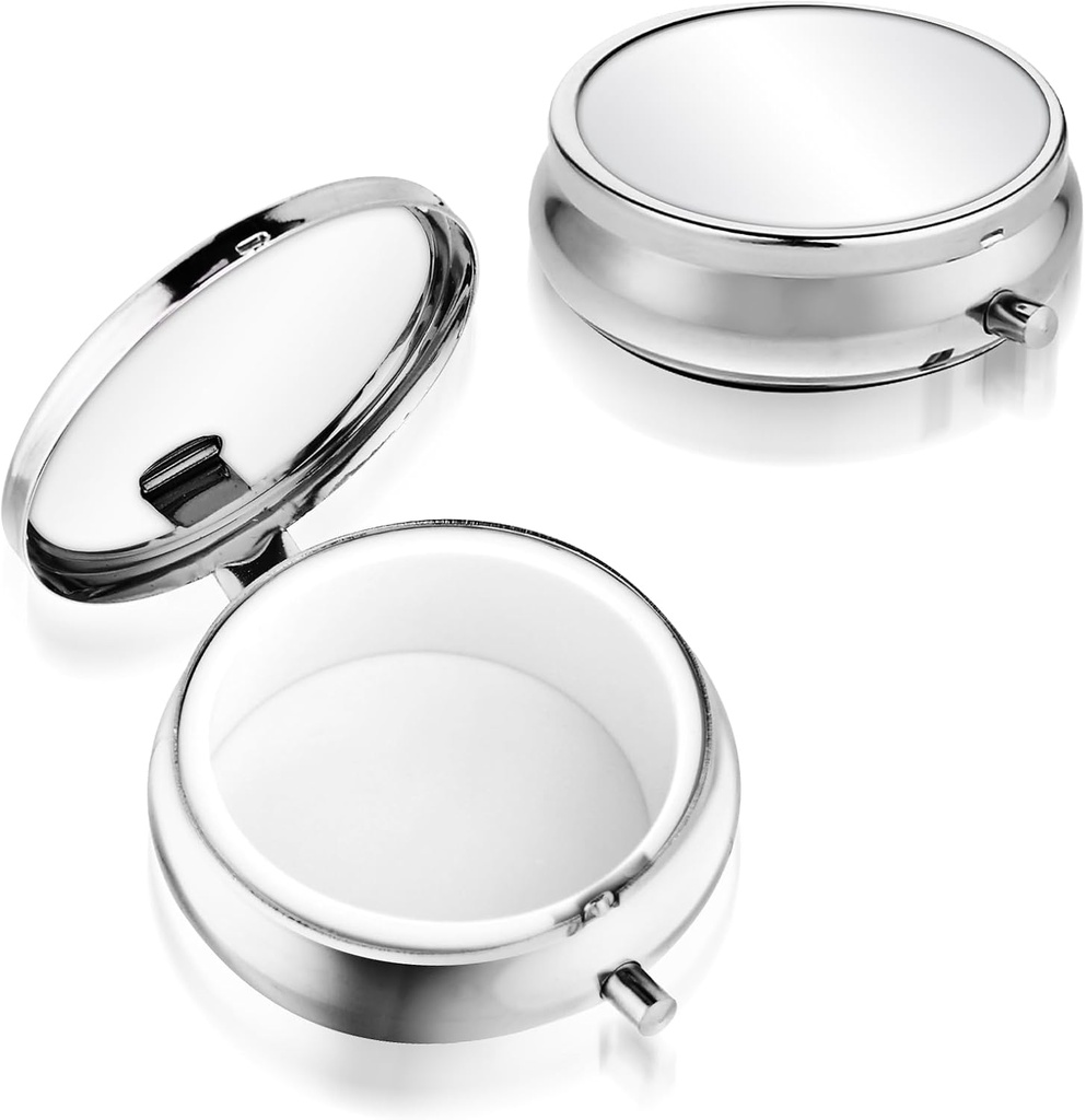 Sibba Portable Medicine Pill Case, Travel Multi-Functional Moisture Proof Pill Box for Purse " Pocket, Cute Metal Medicine Pill Organizer Box for Vitamins, Fish Oil " Supplements(1 Compartment)