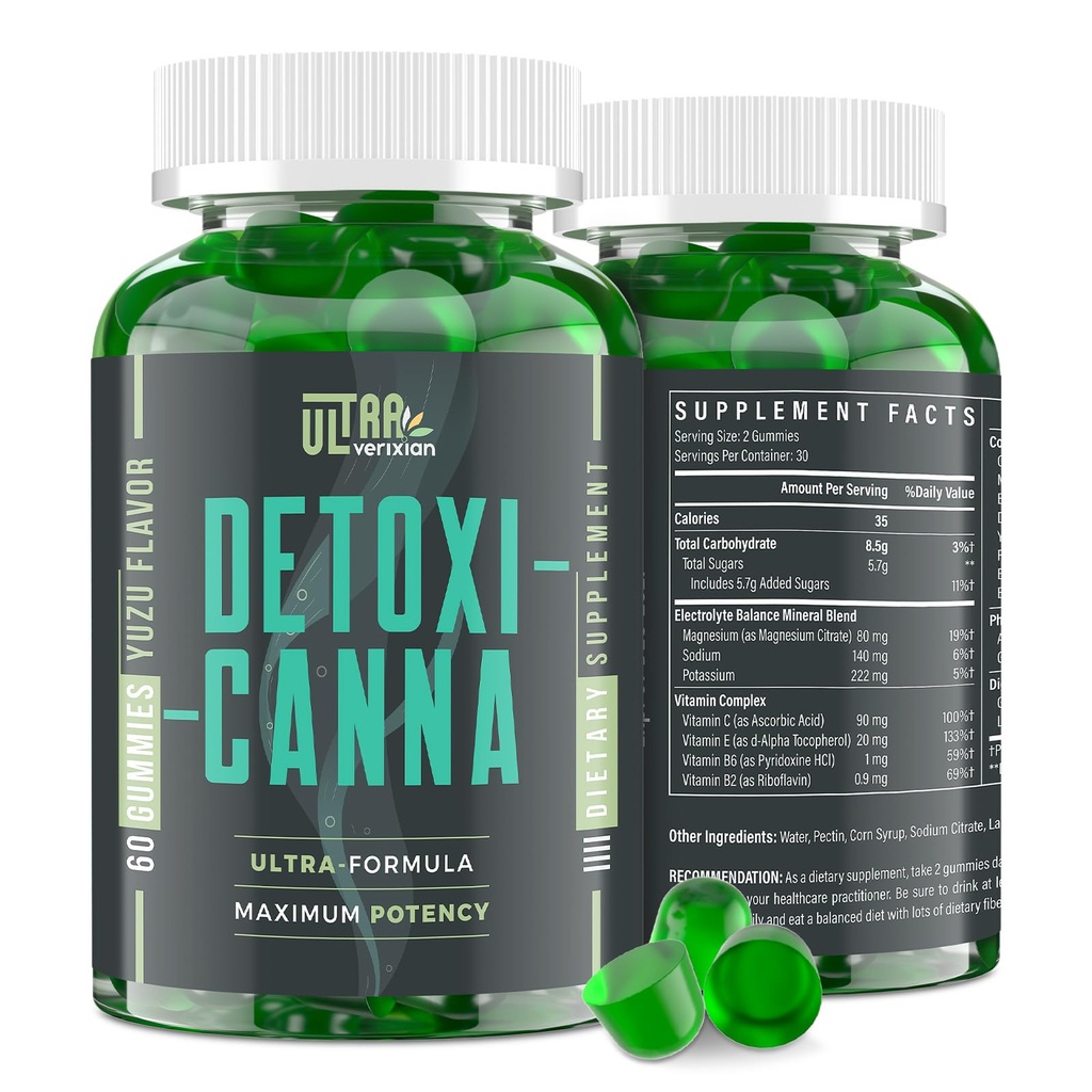 Detox Cleanse Gummies - Liver, Gut, Kidney Cleanse Detox & Repair, Rapid & Effective Full Body Cleanse Best for Women and Men with Milk Thistle - Natural Plant-Based Detox Supplement, 60 Gummies