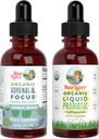 MaryRuth Organics Probiotic Supplement for Women Men Kids & Adrenal Health & Focus Supplement, 2-Pack Bundle, Digestive & Gut Health, Cortisol Health, Stress Relief, Focus Nootropic Brain Supplement