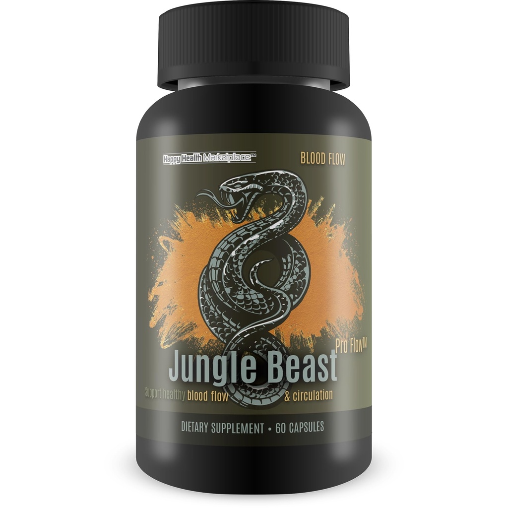 Jungle Beast Pro Flow - Nuestra Best Blood Flow Jungle Beast Pro Supplement for Healthy Circulation - Healthy Circulation Support for Enhanced Nutrient Delivery - Blood Circulation Supplements Bloodflow