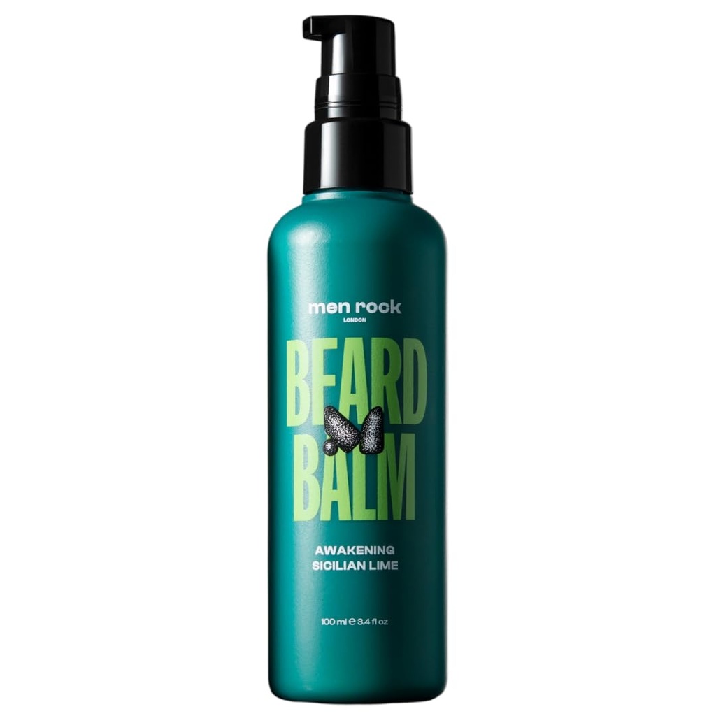 Men Rock Awakening Beard Balm - Sicilian Lime - Leave In Beard Acondicionador para Hombres - Mens Skincare Productos - Acondicionamiento y Softening Balm - 3.4 oz