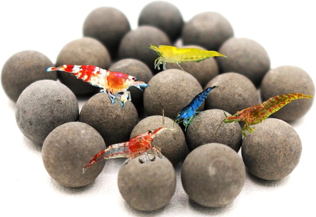 Awesome Industries Betta & Shrimp Tourmaline Mineral Balls Aquarium Water Conditioner Over 30 Elements Improves Water Quality, pH Balance, Health, Color & Breeding (20 Pack Regular)
