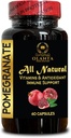 Extracto de granada - Pomegranate Extract Polyphenols Suplemento, Soporte Conjunto, Antioxidante, Suplemento Extracto de granada de semillas, Booster Inmuno - 1 Botella 60 cápsulas