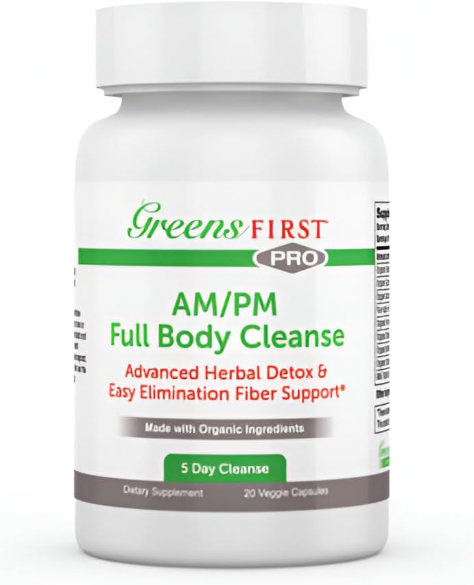 Suplemento de limpieza del primer cuerpo completo AM/PM - para la desintoxicación natural de las toxinas - Alivio completo del intestino y el estreñimiento - cápsula de salud digestiva - 20 cápsulas vegetales
