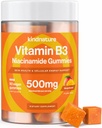 kindnature Vitamin B3 Niacinamide Gummies 500mg – Flush-Free Niacin Supplement – Supports Skin, Energy & Nervous System Wellness – Vegan, Gluten-Free, Soy-Free – 90 Gummies