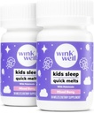 Wink Well Kids Chewable Melts- Kids Sleep Aid Chews with Melatonin 1mg- Quick Deep Toddler Sleep Aid, Drug-Free-Fast, Non-Habit-Forming Dissolve Tablets- 30 Melts (Pack of 2)