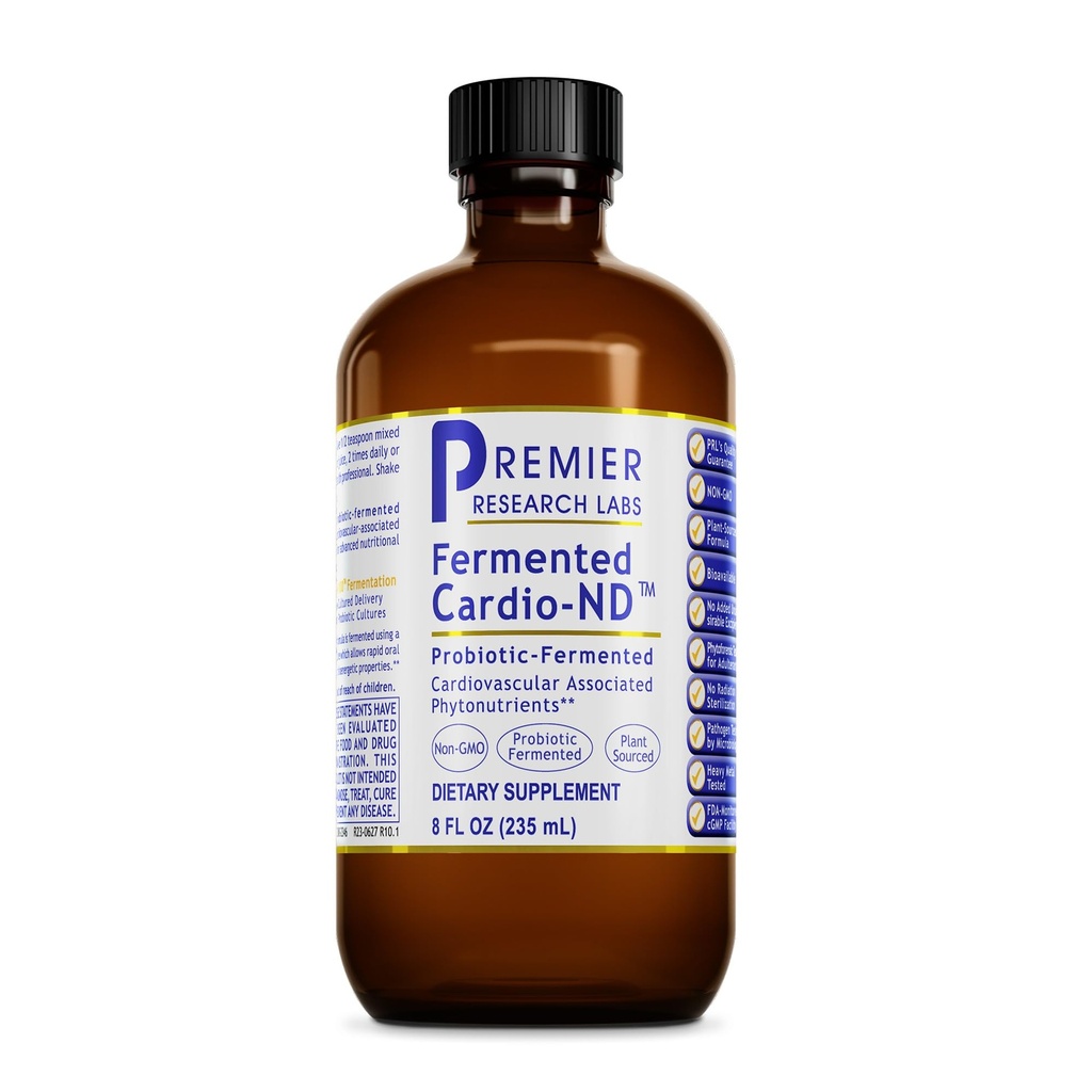 Premier Research Labs Fermented Cardio-ND - Cardio Heart Health, Cardio Support Liquid Fermented in Probiotics for Women, Hombres, Adults, Supports Heart Health with Hawthorne Berry - 8 fl oz Bottle