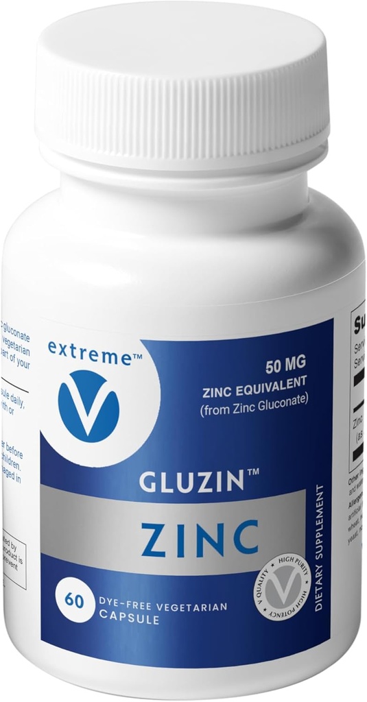 Zinc MG50 | Clean-Label 50MG Elemental Zinc Gluconate Supplement | No Fillers, Vegan Capsule, 60 Count