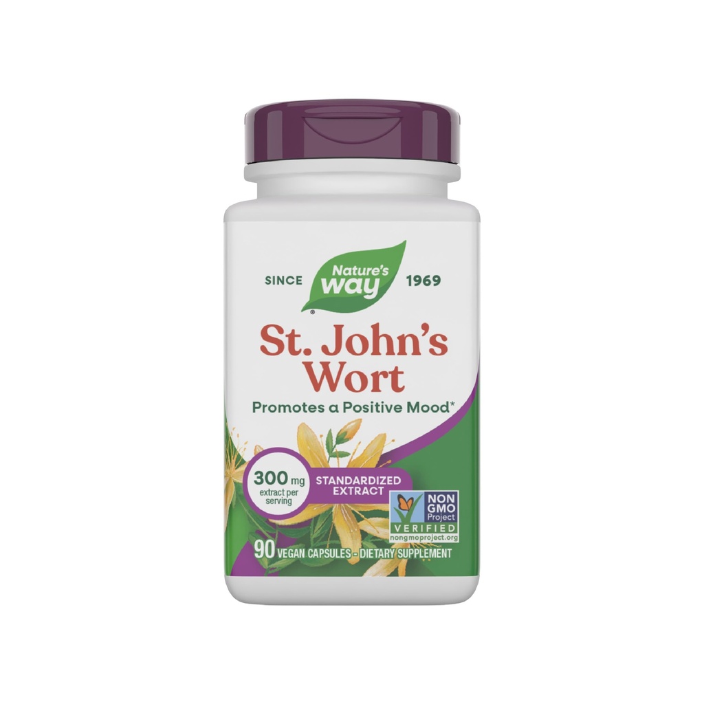 Manera de la naturaleza St. John’s Wort Premium Extracto promueve la perspectiva positiva* No GMO 90 cápsulas