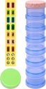 7 Day Pill Organizer Case Stackable Suplementos semanales Vitaminas Pills Holder Dispenser Extra Large Translucent Blue with Label and One More Lids