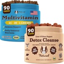 Natural Dog Company Multivitamin " Kidney Chews Bundle - Soporte integral de salud para perros mayores, promueve la desintoxicación, la mejor digestión, la piel radiante " Coat, fácil de administrar