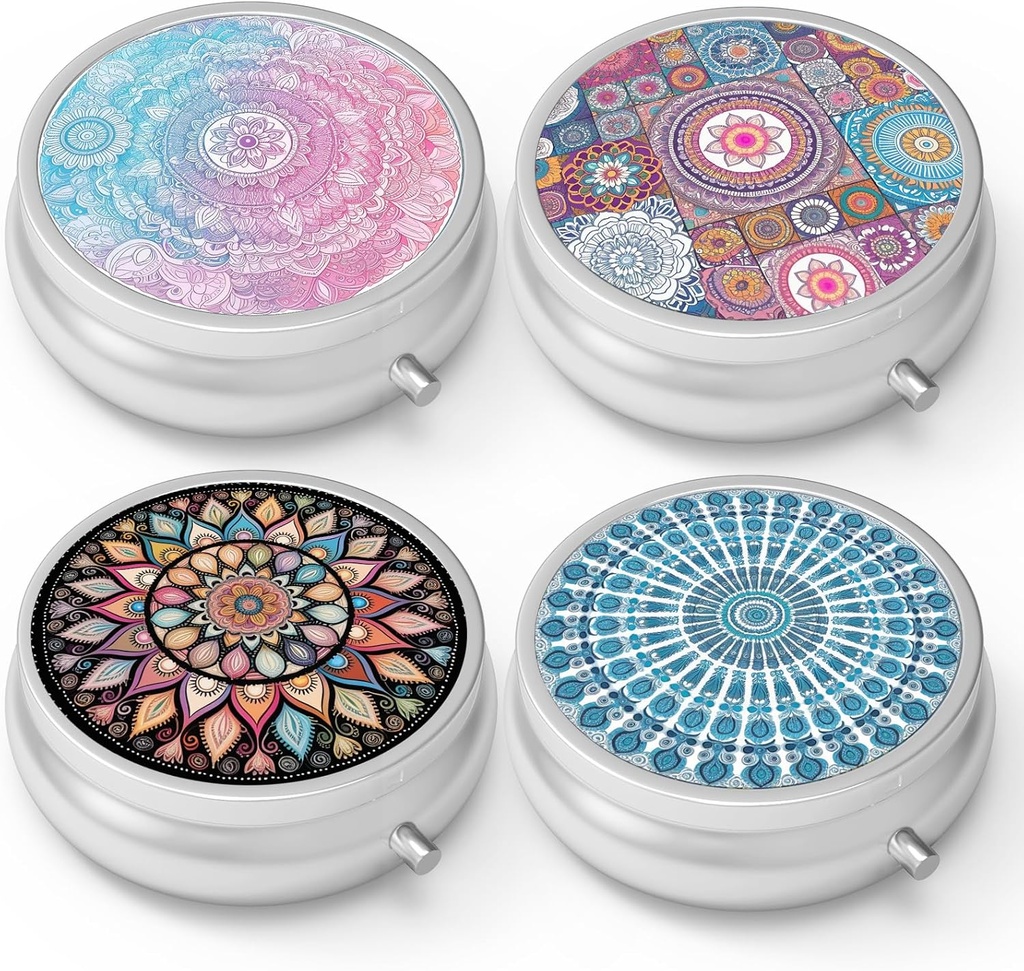 Caja de Píldora 3 Funda de Píldora pequeña, Portátil para Pocket o Píldora de Píldora de Contenedor para mantener vitaminas, medicamentos, aceite de pescado y suplementos(4PCS)