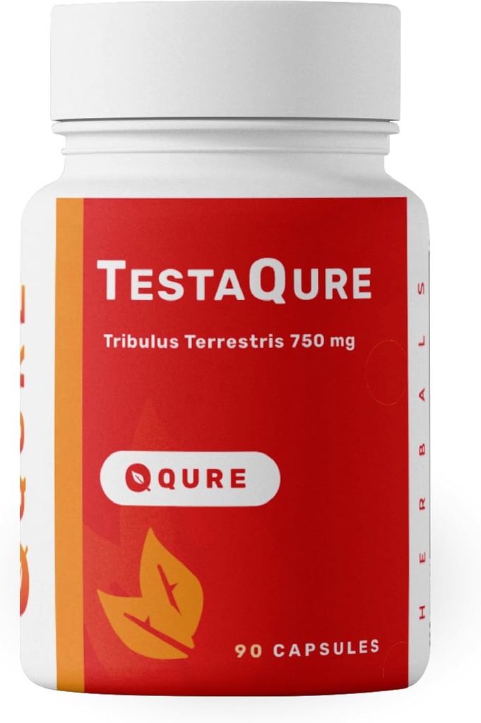 TestaQure Testosterone Suplemento para Hombre - Testosterone Booster Aumenta Masa Masa Masa Masa Masculina de Potencia Masculina - Resistencia, Energía &amp; Enhancer Mood - 90 Capsules Vegano &amp; Libre de Soy
