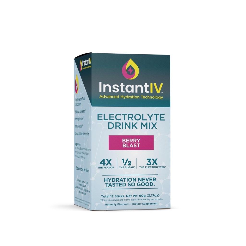 Electrolitos Polvo - 3X Electrolitos,1/2 Azúcar con Vitamina C, B3, B6, Electrolitos Embalajes de Polvo para Hidratación, Recuperación &amp; Inmunidad, Vegan &amp; Gluten Gratis