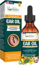 Aceite de oído orgánico para las infecciones del oído - Natural Eardrops for Infection Prevention, Swimmer's Ear &amp; Wax Removal - Niños, Adultos, Baby, Dog Earache Remedy - con Mullein, Ajo, Calendula, Made in USA