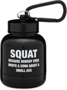ONMYWHEY - Protein Powder & Supplement Funnel Keychain, Portable To-Go Container for The Gym, Workouts, Fitness, & Travel - TSA Approved, Squat