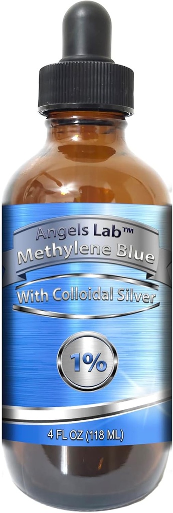 Nuevo Metileno Azul 1% Wtih Colloidal Silver Angels Lab ←USP-Grade Metilthioninium Chloride Liquid ← Alta Puridad Suplemento dietético para Función cerebral " Salud cognitiva...