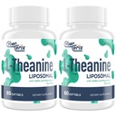 CyberCerix Liposomal L-Theanine 500mg, Complex with GABA 200mg & Magnesium 100mg, Extra Strength Supplement for Calm, Relaxation & Focus, Gluten Free - 120 Capsules