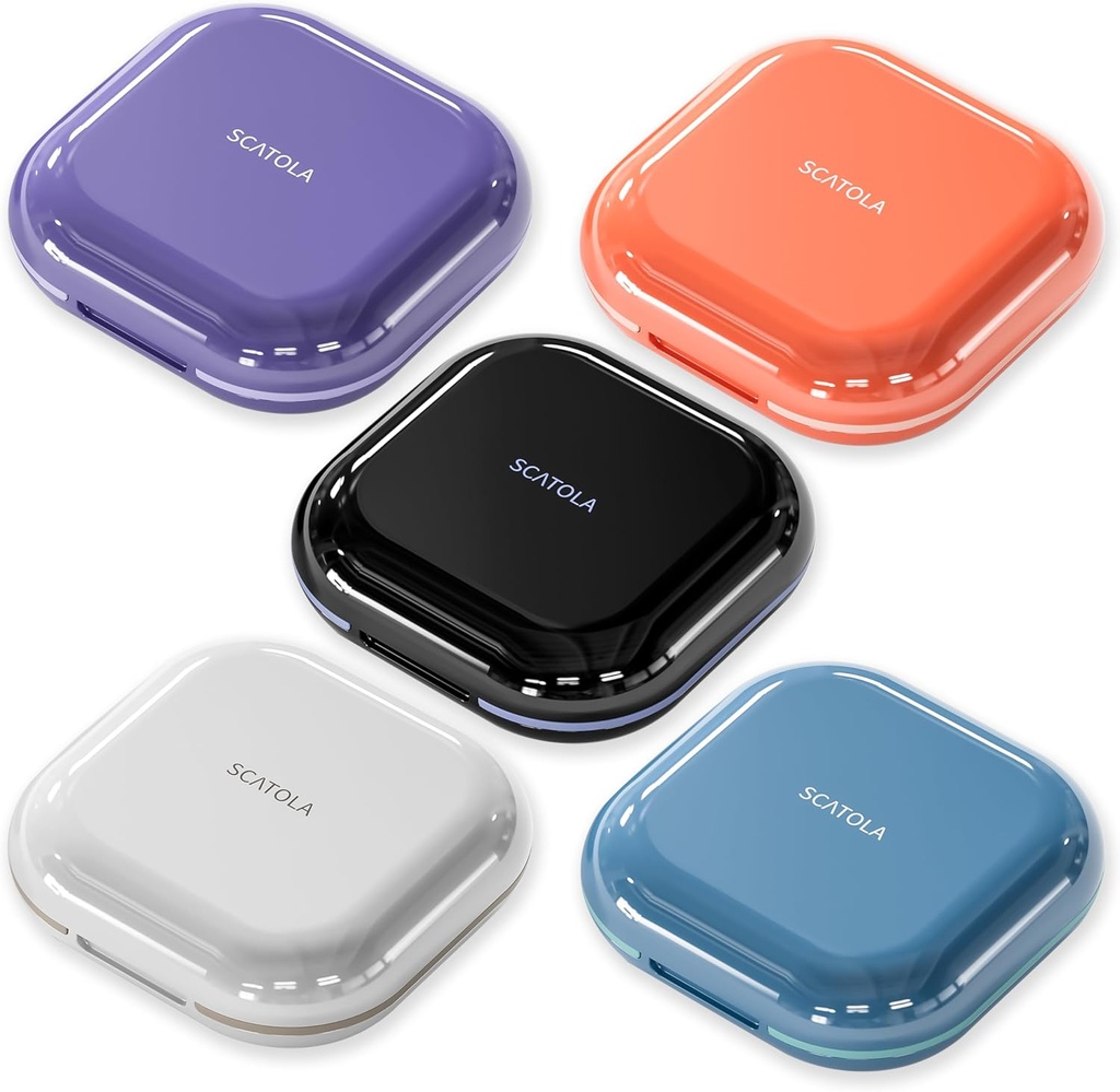 Pequeña caja de la pila 4 Compartimientos Azul claro azul púrpura Negro y rosa conjunto de 5