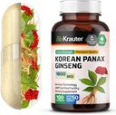 BIO KRAUTER Korean Red Ginseng Capsules - 1600 mg Fuerza - 100 Cuenta - Korean Panax Ginseng Suplemento - Vegan Immune Suplemento