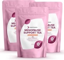 Voom Vaya Guardar 20% en Menopause Support Tea 3-Pack Bundle - Alivio de la menopausia natural para las mujeres w / Cierre Rojo &amp; Negro Cohosh - Sudaderas nocturnas &amp; Hot Flashes Relief - Peach Flavor - 90 Teabags