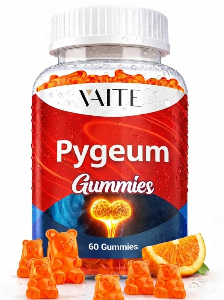 Pygeum Supplement Gummies 500mg - Vegan Chewables with Africanum Bark Extract, Plant-Based Supplements for Hombre, Non-GMO Gluten-Free, Sugar-Free, Gelatin-Free, 60 Chews Gummy