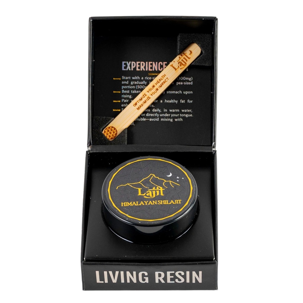 Lajit Gold Grade Himalayan Shilajit Resin – Organic, Sun-Dried, Bioavailable Nutrients, Fulvic Acid ¦ Lab Tested Pure Shilajit for Men &amp; Women - Natural Energy, Vitality, 85 + Trace Minerals - 20g