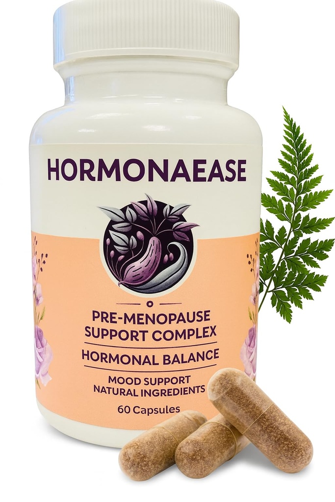 HormonaEase Women’s Wellness Suplemento – Vegan Hormonal Balance, Mood &amp; Energy Support with Maca Root &amp; Dong Quai