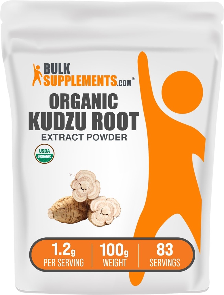 BulkSupplements.com Orgánica Kudzu Root Extract Powder - Kudzu Root Supplement, Herbal Supplement - Gluten Free, 1.2g per Serving, 100g (3.5 oz) (Pack of 1)