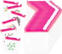 24 Pcs Travel Pill Packets Pill Pouch Bags Reutilizable Zippered Medicine Bag Set Self Sealing Clear Plastic Medicine Organizer with Slide Lock Bags for Pills Small Items Storage, Pink