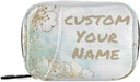 Caja de píldoras personalizada 7 días Pill Case Bag Golden Flowers Nombre personalizado Travel Pill Organizer Bag with Zipper Portable Weekly Case Compact Size for Vitamin Supplement Holder
