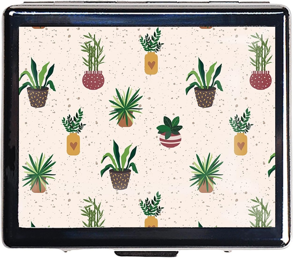 Caja de Píldora Vintage de Plata Caja de Píldora de Metal de 7 Días con Espejo y 8 Compartimientos Organizador de Píldora de Viaje Cuto (Cute Cactus)