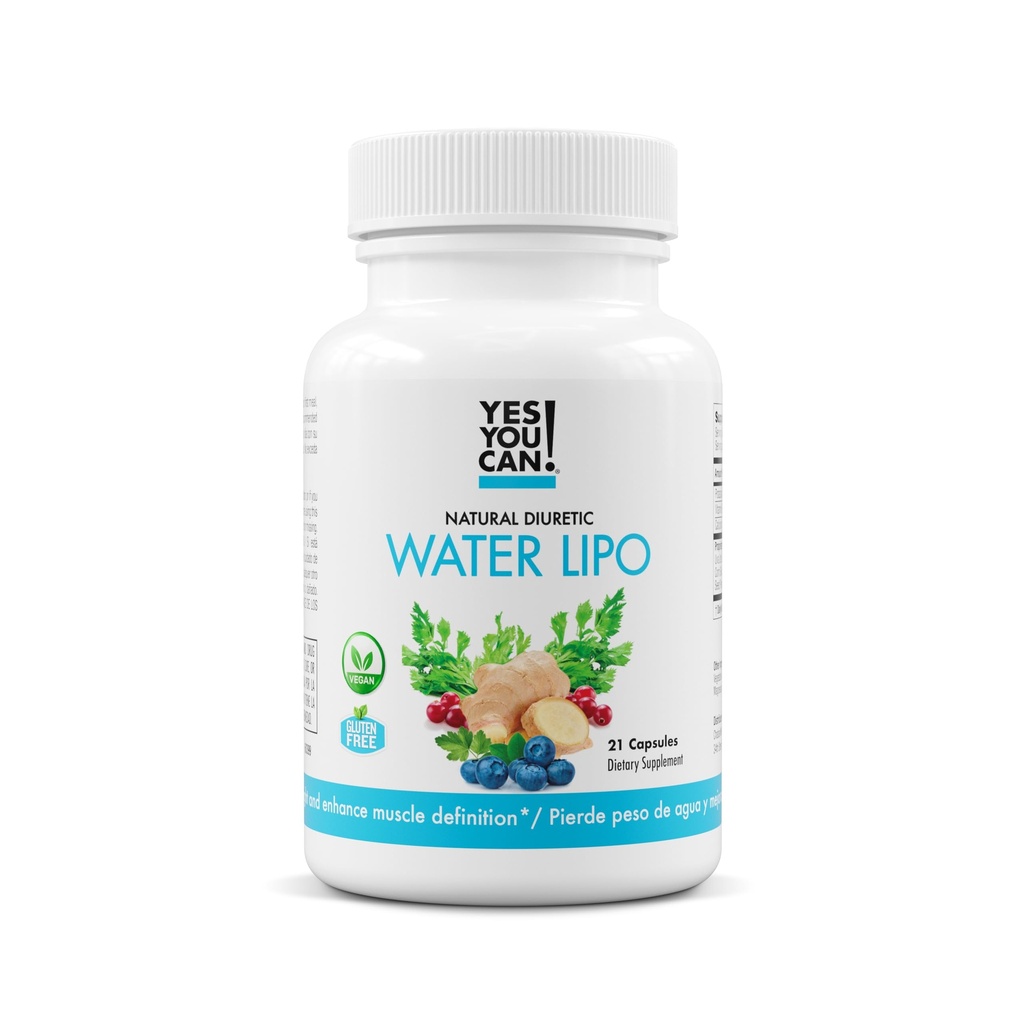 Yes You Can! Natural Water Lipo Pills - Diuretic Cleanse with Electrolytes & Vitamins - Helps with Water Retention - Gluten-Free, 21 Capsules Per Bottle