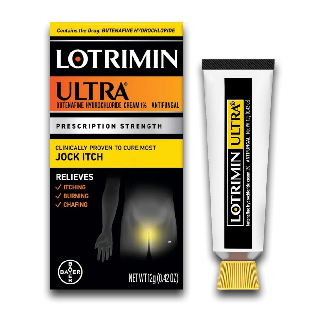 Lotrimin Ultra Jock Itch Cream - Tratamiento Potente de Hidrocloruro de Butenafine para Jock Itch, 0.42 Ounce (12 Grams) (Paquete May Vary)