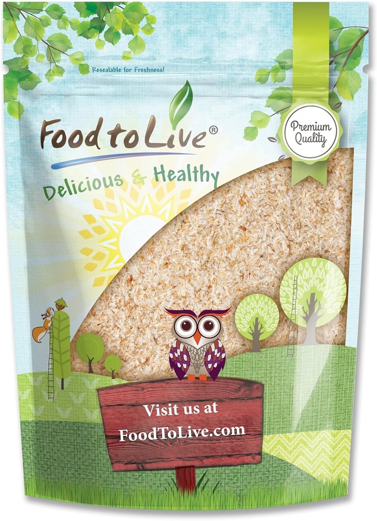 Food to Live - Whole Psyllium Husks, 6 Ounces - Pure Psyllium Husk Flakes, Unflavored, Keto, Vegan, Bulk. Great Source of Soluble, Insoluble Fiber. Goes Great with Water, Smoothies, Juice