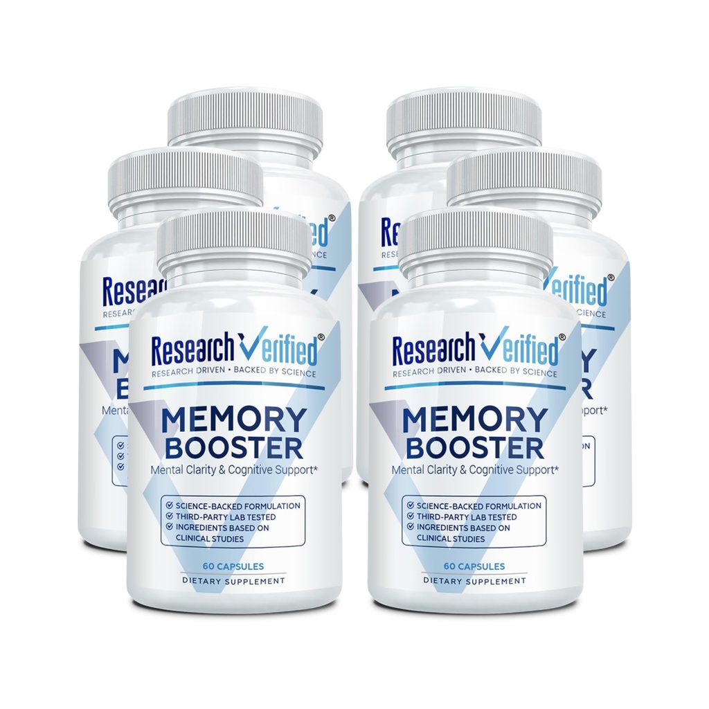 Research Verified Memory Booster - Nootropic Supplement - Enhance Cognition and Memory - Lion’s Mane, Ginkgo Biloba, BioPerine - 6 Month Supply - Non-GMO - Made in the USA