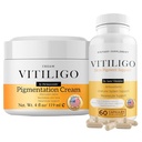 Dermawonder Vitiligo Suplemento &amp; Pigmentation Cream Set ← 60 Vitiligo Capsules y 4fl Oz Cream tención Reducir manchas blancas, Mejorar la Pigmentación de la piel &amp; Neutralize Skin Tone ← Solución natural (1)