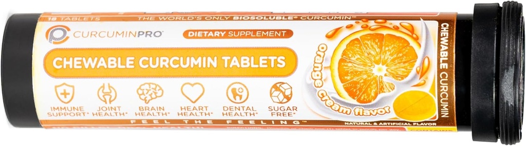 curcuminpro Chewable Tablets ← BioSoluble Orgánica Turmeric Curcumin ← Sugar-Free Silencio Movimiento Sostenimiento 18 Conde