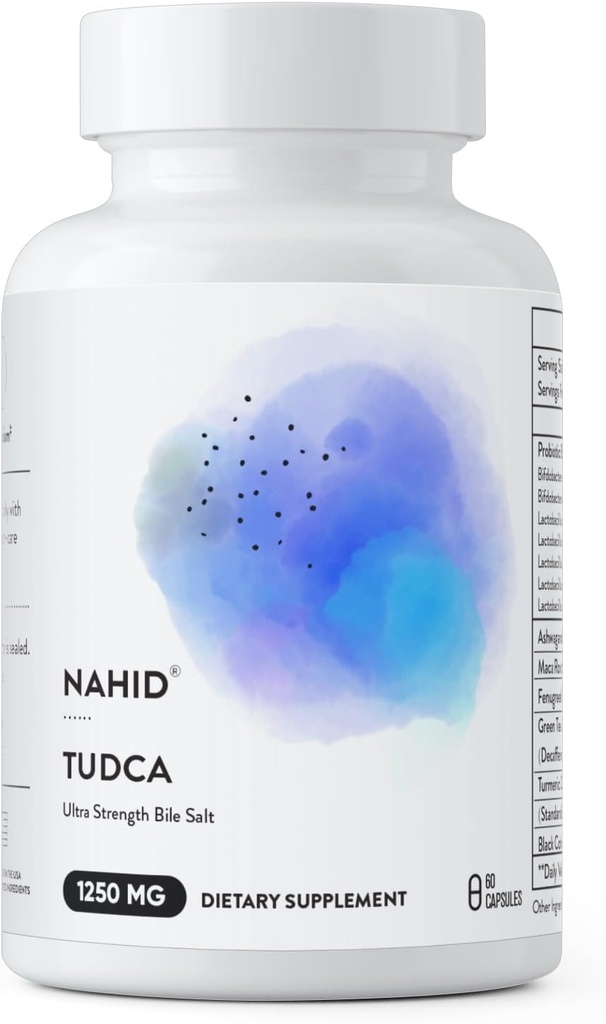 Suplemento de Apoyo a los Hígados Nahid, 120 Billones CFUs Probióticos, para Hombres y Mujeres, Detox Hígado y Renovación, Bienestar Optimal, Libre de gluten, Libre de lácteos, Vegan, No OGM, 60 cápsulas